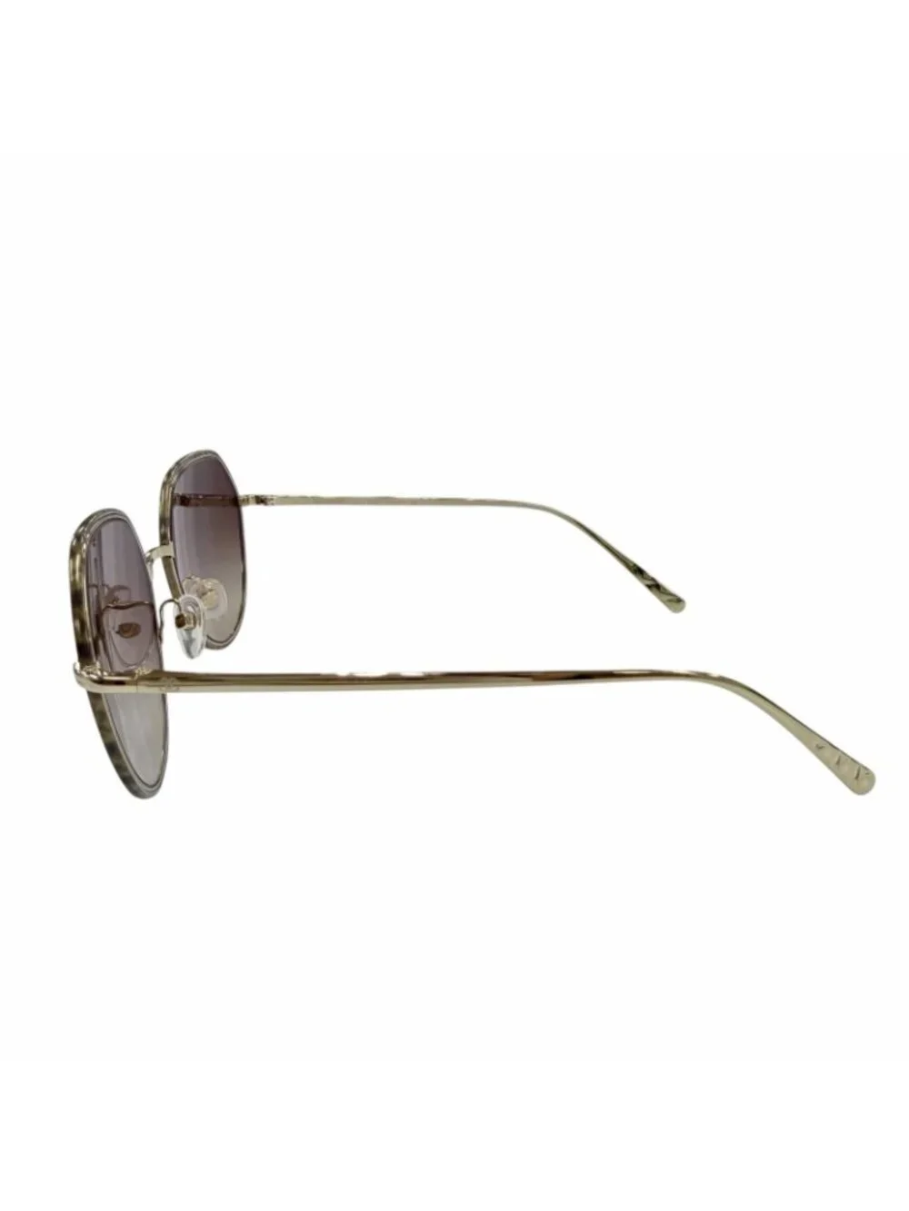 Chanel CC Logo Sunglasses Gold Brown Gradient 55 19 Demo Lens Eyewear